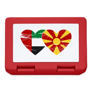 Vereinigte Arabische Emirate Mazedonien Flagge - Brotdose - Rot - Vorne