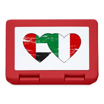 Vereinigte Arabische Emirate Italien Flagge Herz - Brotdose - Rot - Vorne