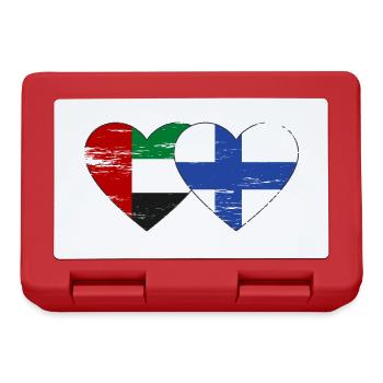 Émirats arabes unis Finlande Drapeau Coeur - Boîte à goûter - rouge - Devant