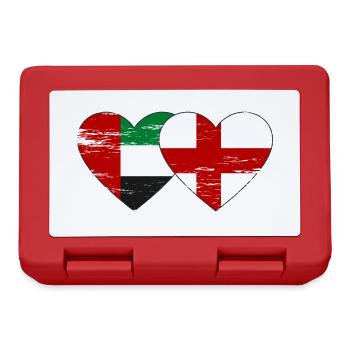 United Arab Emirates England Flag Heart - Lunchbox - red - Front