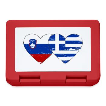 Slovenia Greece flag heart used - Lunchbox - red - Front