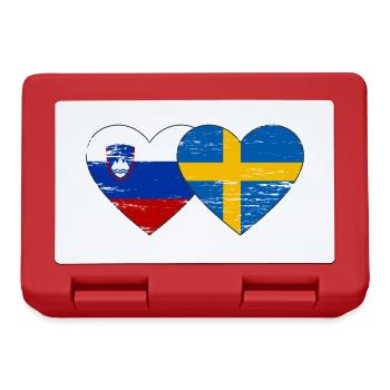 Slovenia Sweden Flag Heart Used - Lunchbox - red - Front