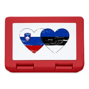 Slovenia Estonia flag heart used - Lunchbox - red - Front