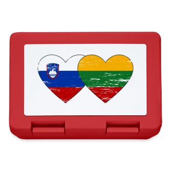 Slovenia Lithuania flag heart used - Lunchbox - red - Front