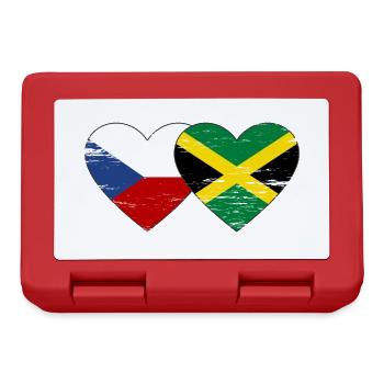 République tchèque Jamaïque Drapeau Coeur utilisé - Boîte à goûter - rouge - Devant