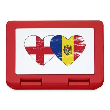 England Moldau Flagge Herz used - Brotdose - Rot - Vorne