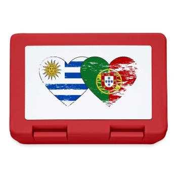 Uruguay Portugal flag heart used - Lunchbox - red - Front