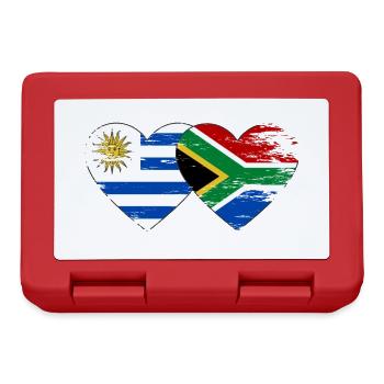 Uruguay Südafrika Flagge Herz used - Brotdose - Rot - Vorne
