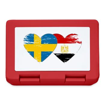 Sweden Egypt Flag Hands Heart Shape Used - Lunchbox - red - Front