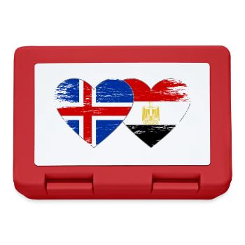 Iceland Egypt Flag Hands Heart Shape Used - Lunchbox - red - Front