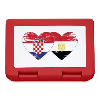 Croatia Egypt Flag Hands Heart Shape Used - Lunchbox - red - Front