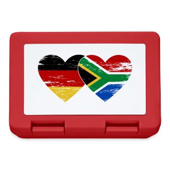 Allemagne Afrique du Sud Drapeau Mains Coeur Forme Utilisé - Boîte à goûter - rouge - Devant