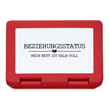 BEZIEHUNGSSTATUS mein bett ist halb voll - Brotdose - Rot - Vorne