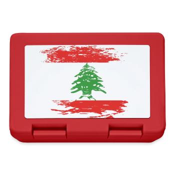 Libanon Flagge used - Brotdose - Rot - Vorne