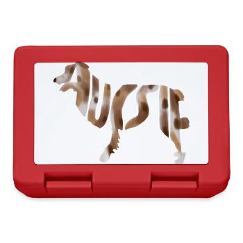 Australian Shepherd Aussie Silhouette - Brotdose - Rot - Vorne