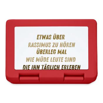 Anti-Rassismus - Brotdose - Rot - Vorne