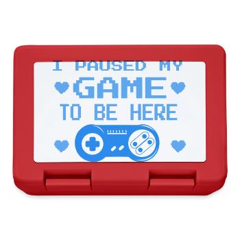 Gamer Sayings - I paused my game - Lunchbox - red - Front