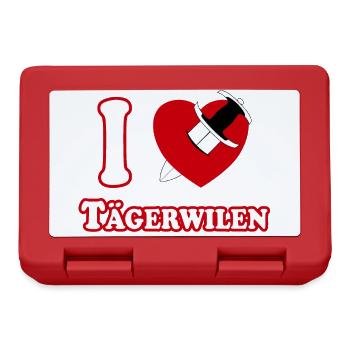 I Love Tägerwilen (weiss-rot mit Dolch durch Herz) - Brotdose - Rot - Vorne