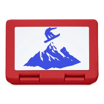 Snowboard motif with mountain scenery Freestyle - Lunchbox - red - Front