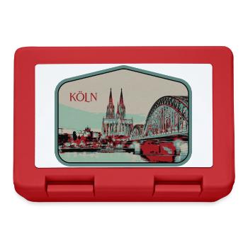 Panoramic view of Cologne illustration - Lunchbox - red - Front