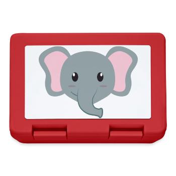 Elefant Cartoon - Brotdose - Rot - Vorne