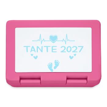 Tante 2027 Herz Schwangerschaft Verkündung - Brotdose - Pink - Vorne