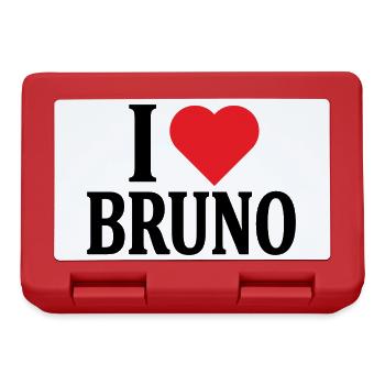T-Shirt Ich liebe Bruno T-Shirt Geschenkidee - Brotdose - Rot - Vorne
