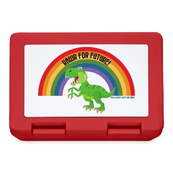 RAWR FOR FUTURE - T-REX II - Regenbogen Dino - Brotdose - Rot - Vorne