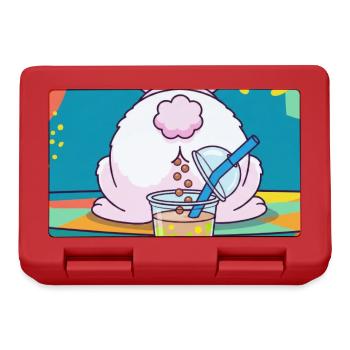 Bubble Tea Boba Drôle de Lapin mignon - Boîte à goûter - rouge - Devant
