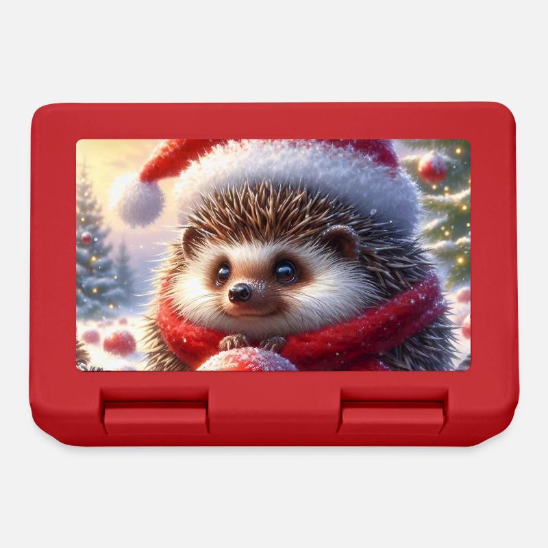 Weihnachts-Igel - Brotdose - Rot