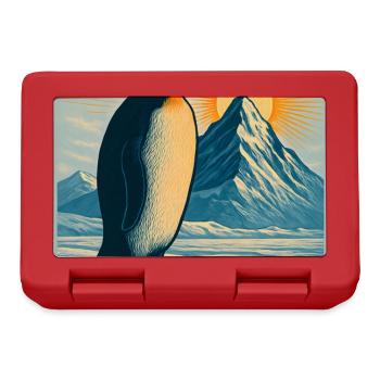 Penguin Sonnenaufgang über Eisbergen - Brotdose - Rot - Vorne