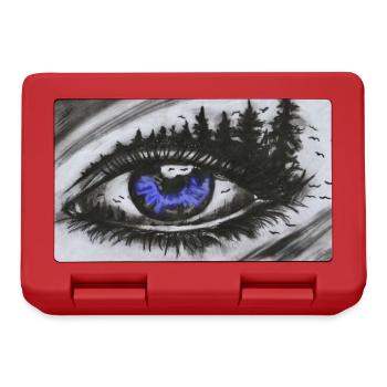 A look into the soul – an eye with a nature motif - Lunchbox - red - Front
