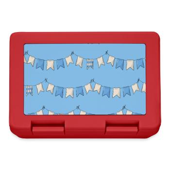 Blue White Flag Garland Bavaria Diamond Bavarian - Lunchbox - red - Front