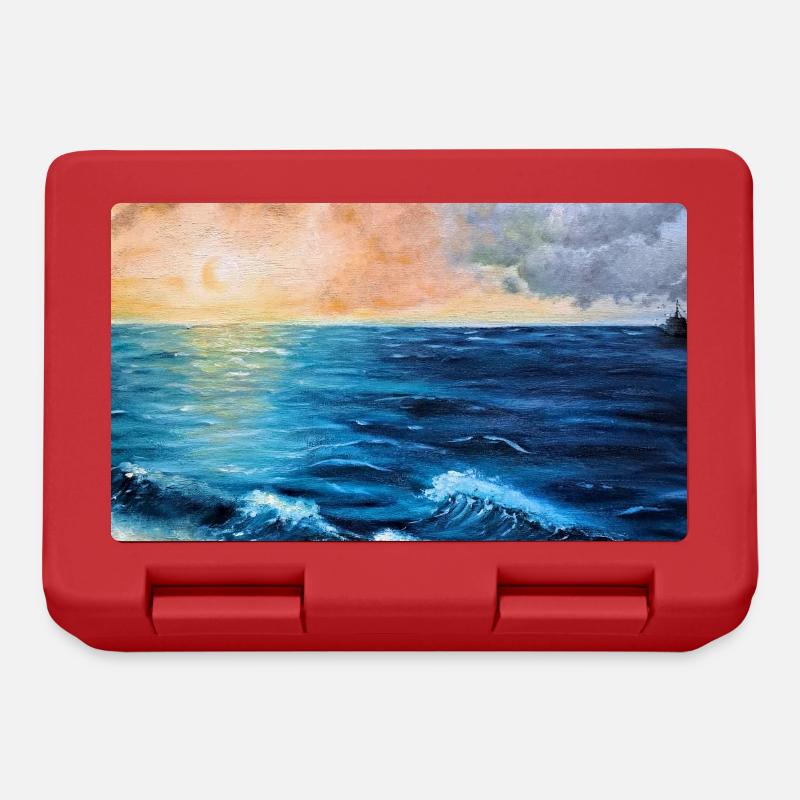 Peinture de l’aube sur les mers orageuses - Boîte à goûter - rouge