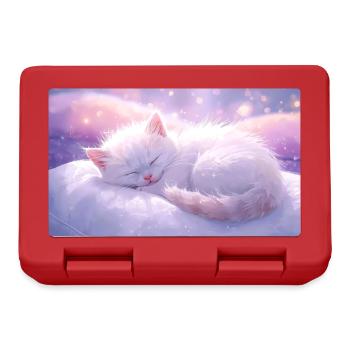 Verträumte schlafende Katze mit funkelndem Hintergrund - Brotdose - Rot - Vorne