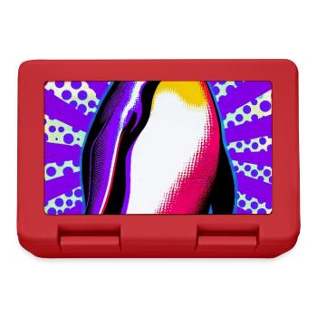 pingouin - Boîte à goûter - rouge - Devant
