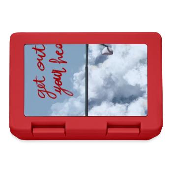 Wolken und Straßenlaterne am Himmel - Brotdose - Rot - Vorne