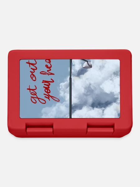 Wolken und Straßenlaterne am Himmel - Brotdose - Rot