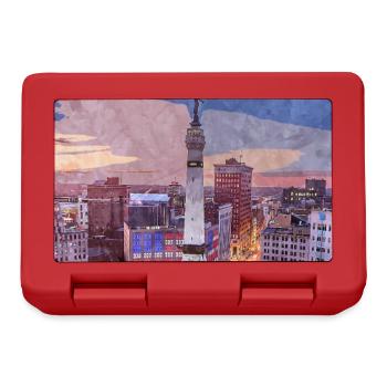 Indianapolis skyline at Monument Circle - Lunchbox - red - Front