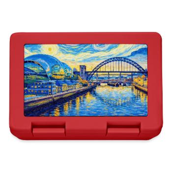 Newcastle Tyne Starry Sky Artwork - Lunchbox - red - Front