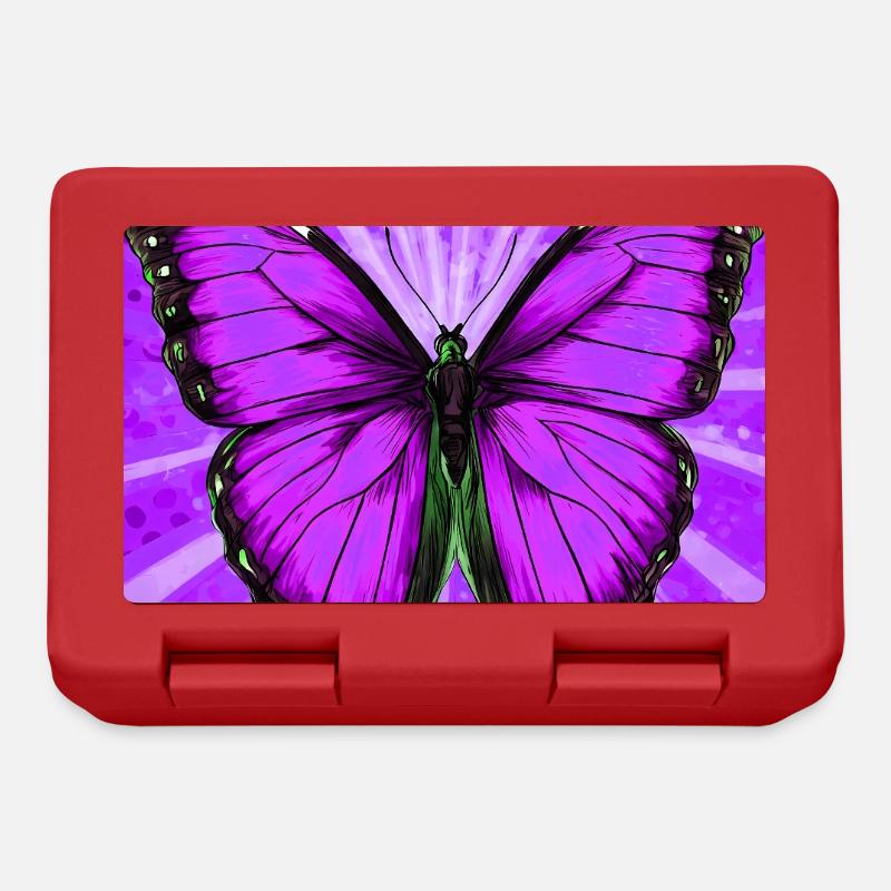 butterfly - Lunchbox - red