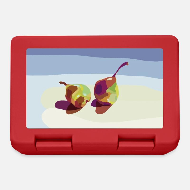 Des poires abstraites sur la plage - Boîte à goûter - rouge
