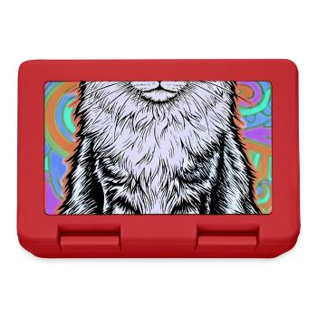 chat - Boîte à goûter - rouge - Devant