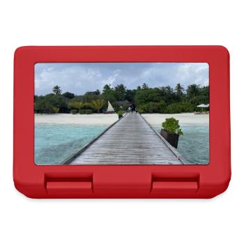 Tropischer Pier am türkis Meer Kudafushi Malediven - Brotdose - Rot - Vorne