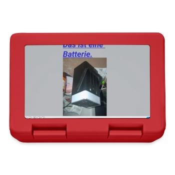 Batterie Textbild Retro UI - Brotdose - Rot - Vorne