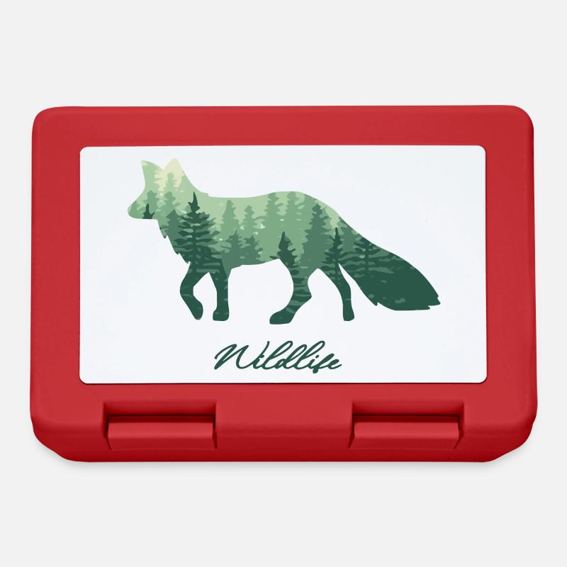Fox forest Wildlife fox - Lunchbox - red