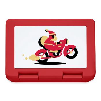 Weihnachtsmann Express auf Motorrad - Brotdose - Rot - Vorne