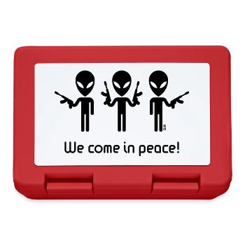 We Come In Peace! (Science Fiction / Space Aliens) - Brotdose - Rot - Vorne
