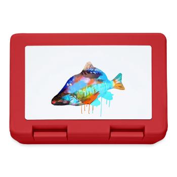 carp,colorful,graffiti,painting,fish - Lunchbox - red - Front