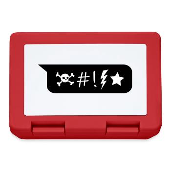 Comic Sprechblase Totenkopf Blitz Stern Symbole - Brotdose - Rot - Vorne